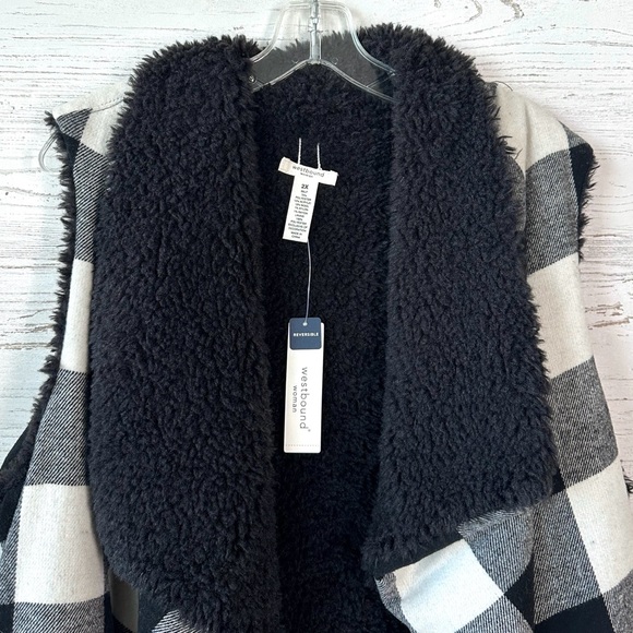 NWT WESTBOUND Flannel Buffalo Check Plaid Sherpa Fleece Lined Tunic Vest 2X - Picture 3 of 9